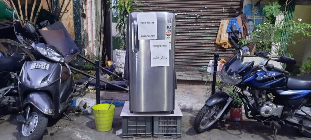 Tousif Rahman has installed a refrigerator in kolkata's Alimuddin Street. Photo by Sayani Biswas