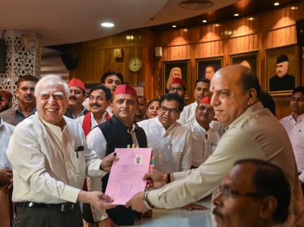 Kapil Sibal files Rajya Sabha nomination with backing from Samajwadi Party