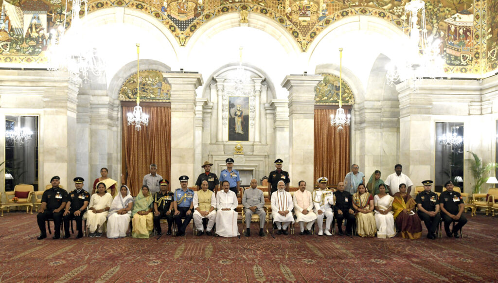 President Ram Nath Kovind confers Shaurya Chakras at Defence Investiture ceremony