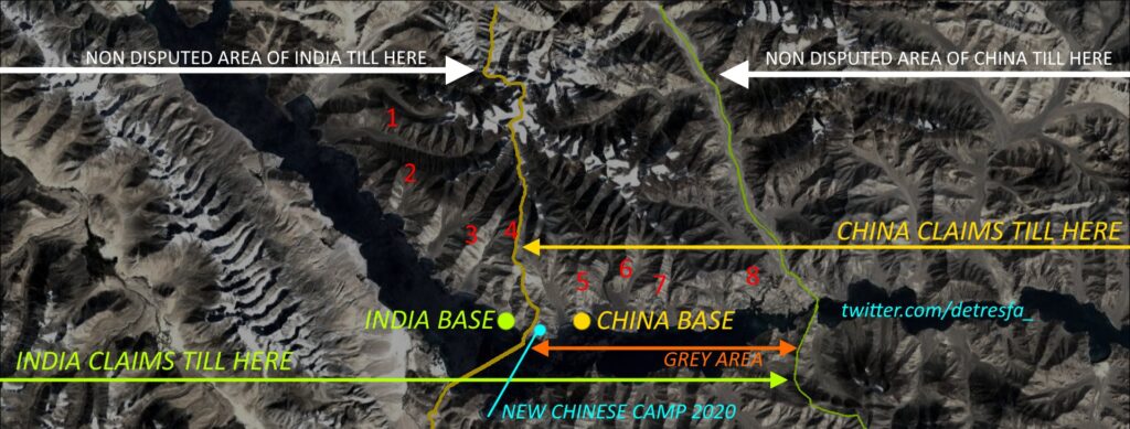 A map of LAC in Ladakh 