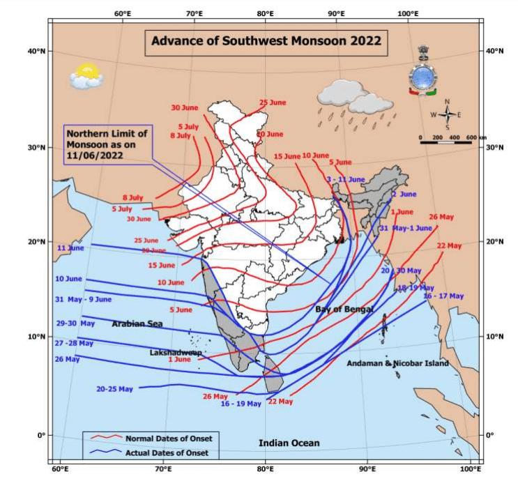  Isolated heavy to very heavy rainfall very likely over Arunachal Pradesh, Assam & Meghalaya and Sub-Himalayan West Bengal & Sikkim during next five days and heavy rainfall over Nagaland, Manipur, Mizoram & Tripura during June 13  to 15.
