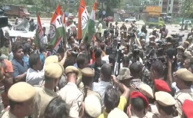 TMC workers protest in Guwahati
