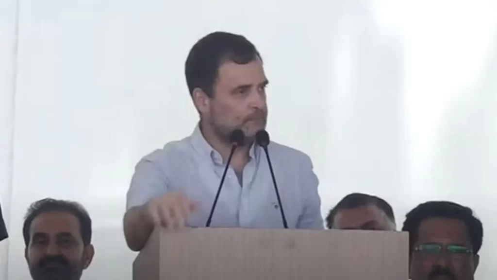 Rahul Gandhi speaks to Congress workers at AICC headquarters
