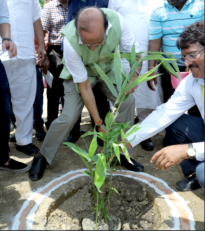 Delhi LG lays foundation of city’s first bamboo theme park ‘Baansera’.
