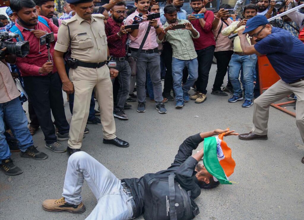 Bihar: Job aspirant holding tricolor dragged, beaten brutally by ADM 