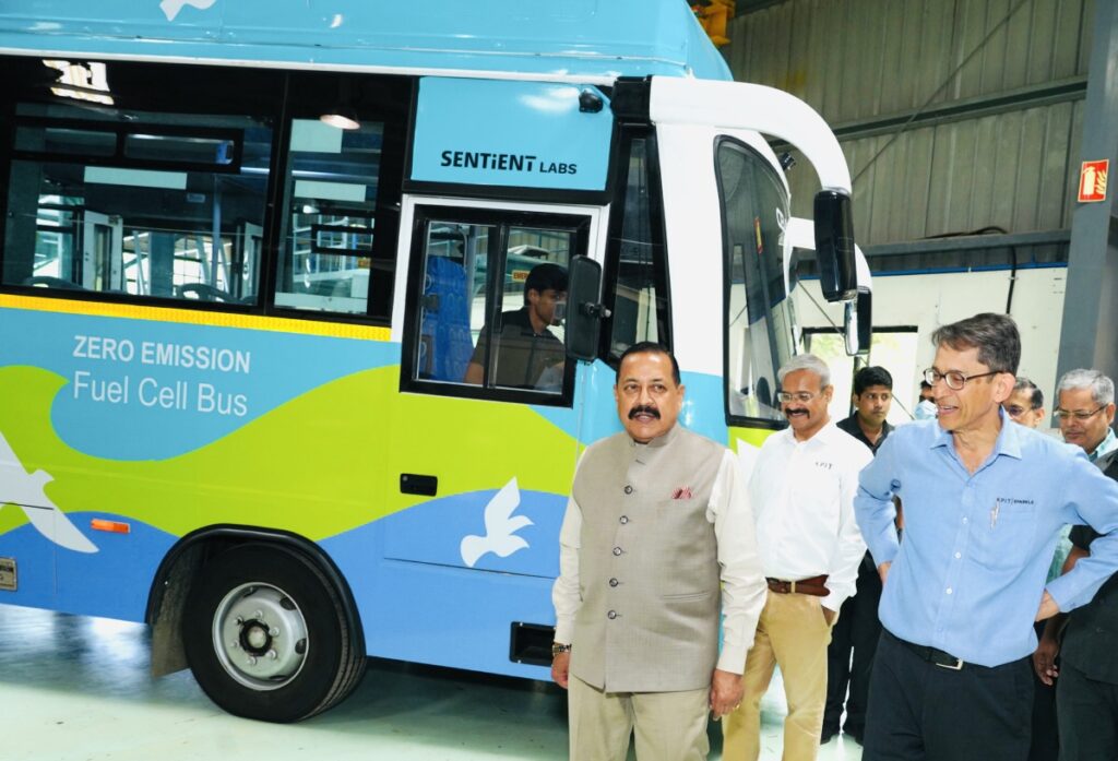 Jitendra Singh unveils indigenously developed Hydrogen fuel cell bus developed by KPIT-CSIR.