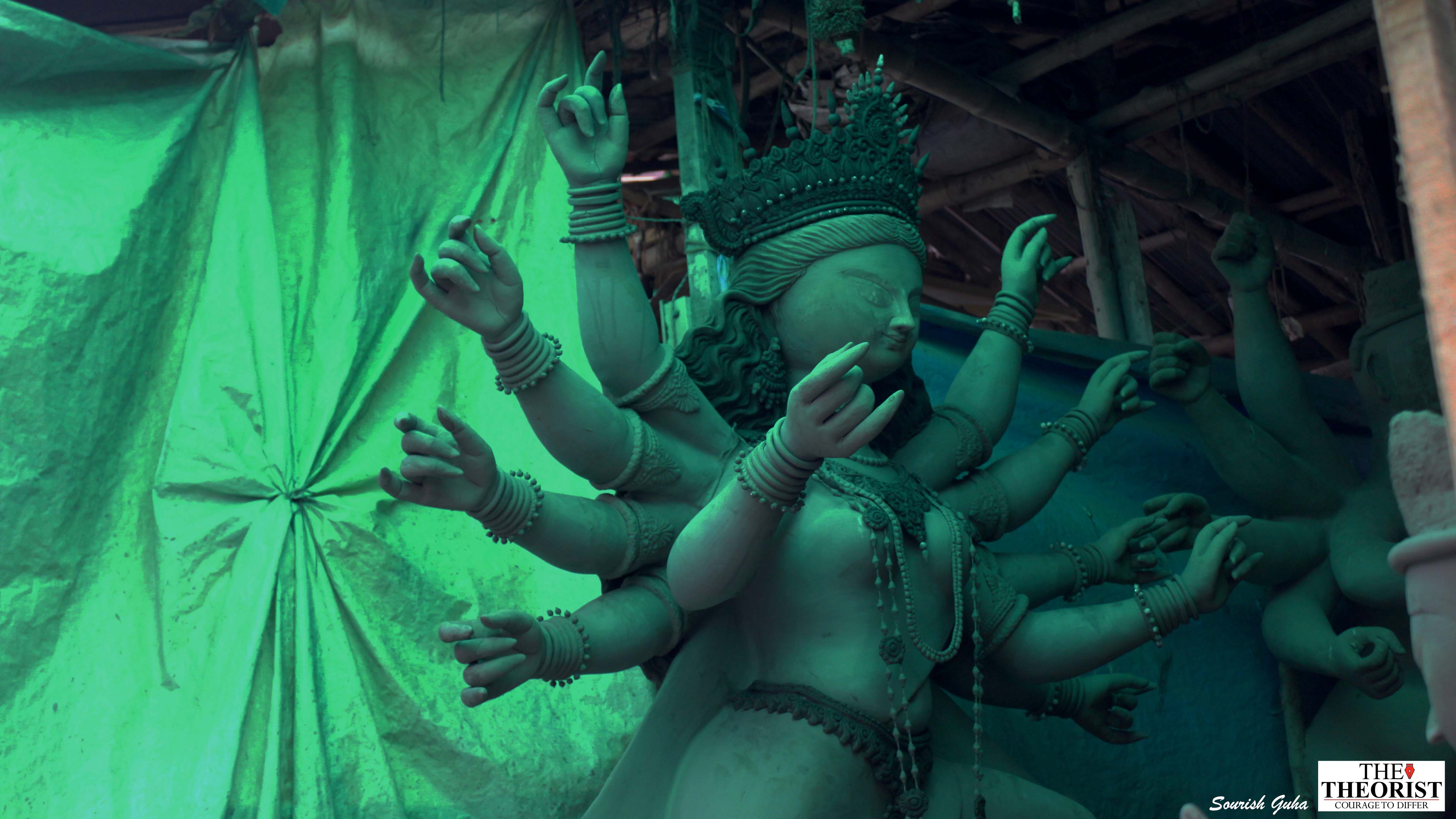 A Durga idol at Kumortuli | Photo: Sourish Guha