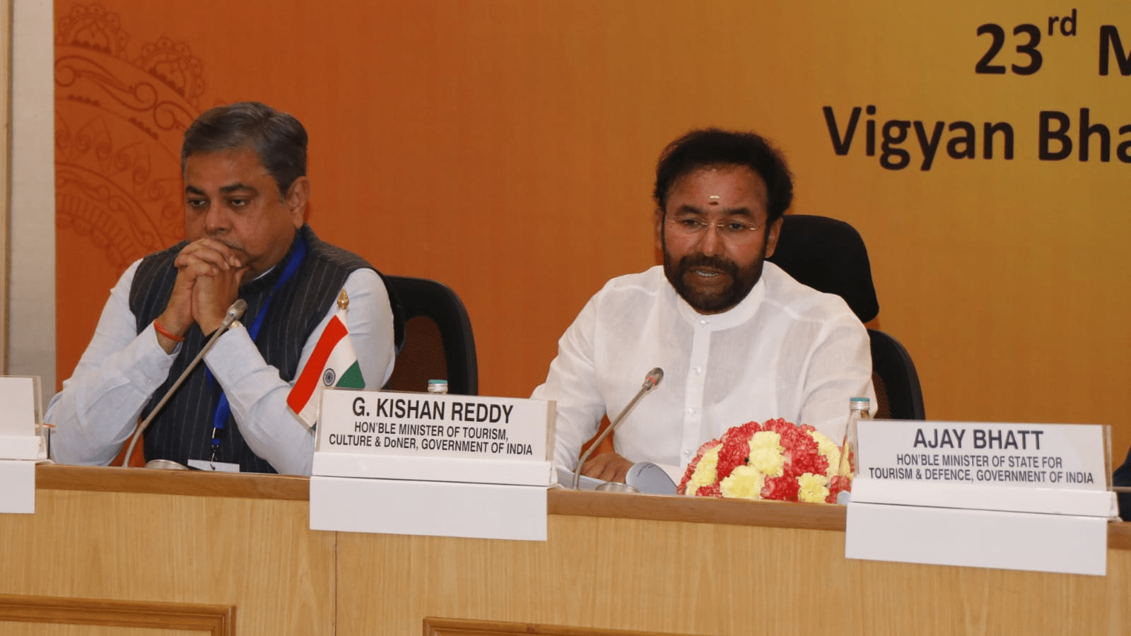 In a statement, the ministry said, “A Roundtable Interaction with Heads of Missions was chaired by G Kishan Reddy,  Minister of Tourism, Culture and DONER.”