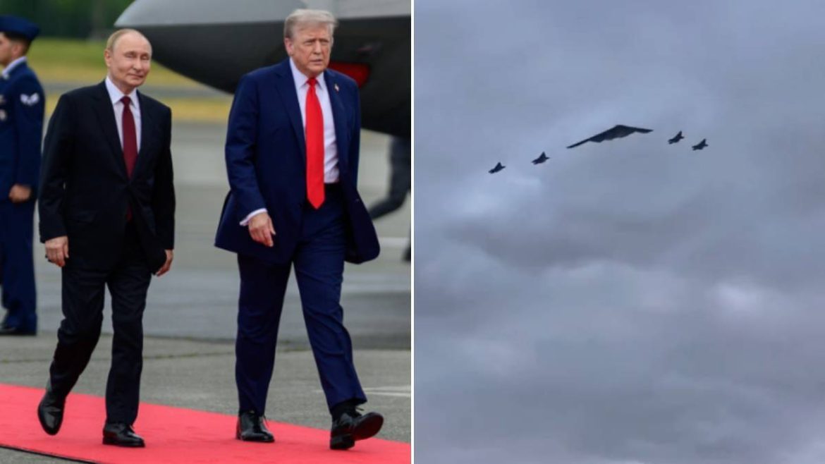 B-2 Spirit Stealth Bomber, Trump Putin Alaska meeting, US Russia Ukraine conflict talks, B-2 bomber flyover Alaska