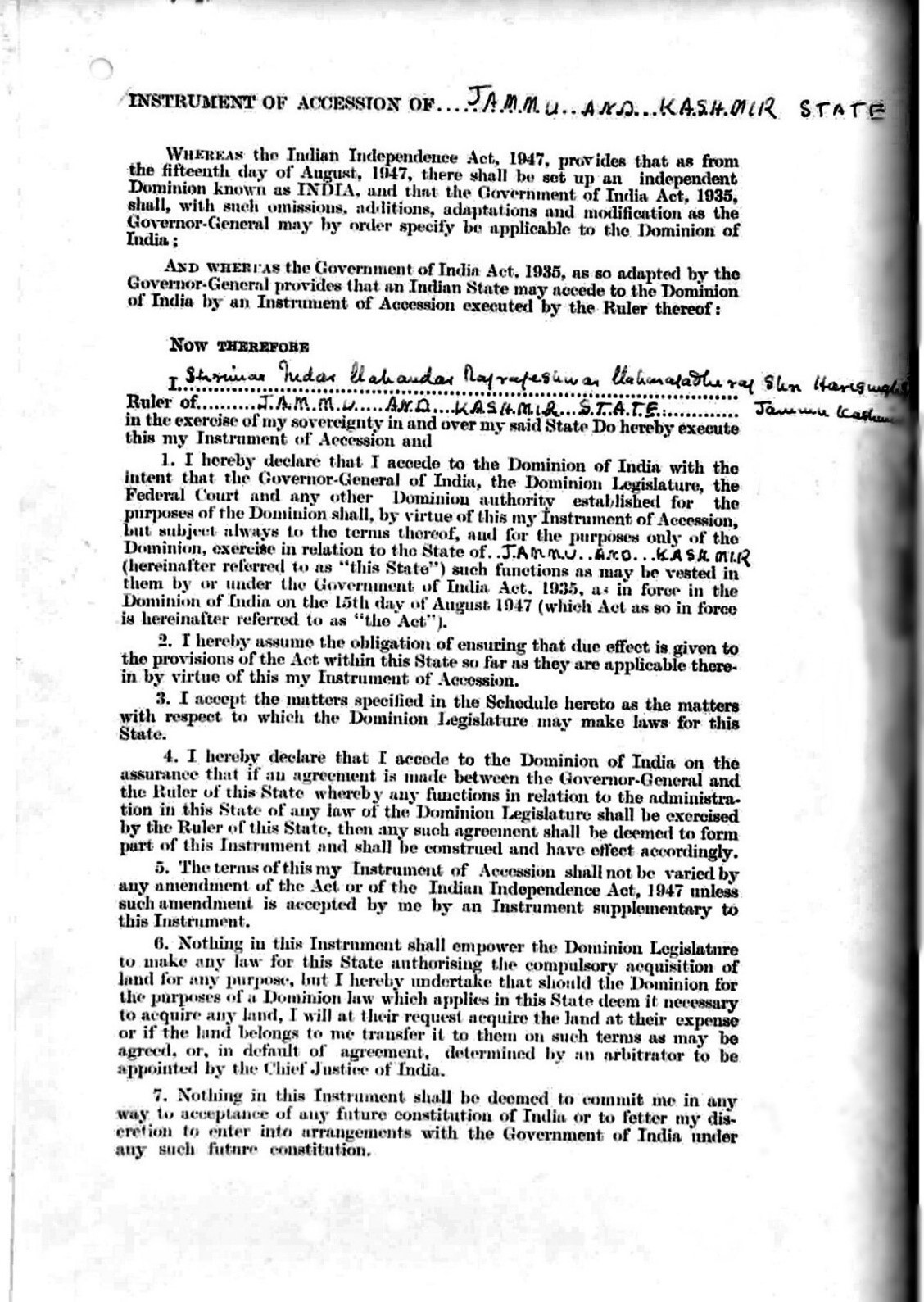 sardar vallabhbhai patel, instrument of accession, sardar patel,